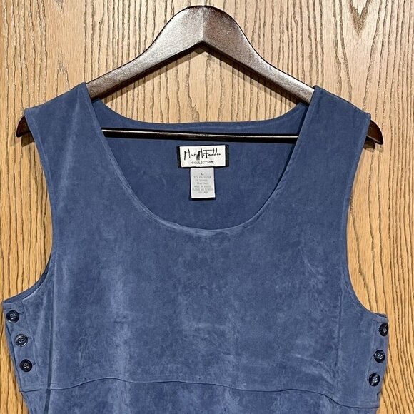 VTG‎ Mary McFadden Collection L Maxi Dress Embroidered Suede Velvet Look Jumper - Picture 14 of 16